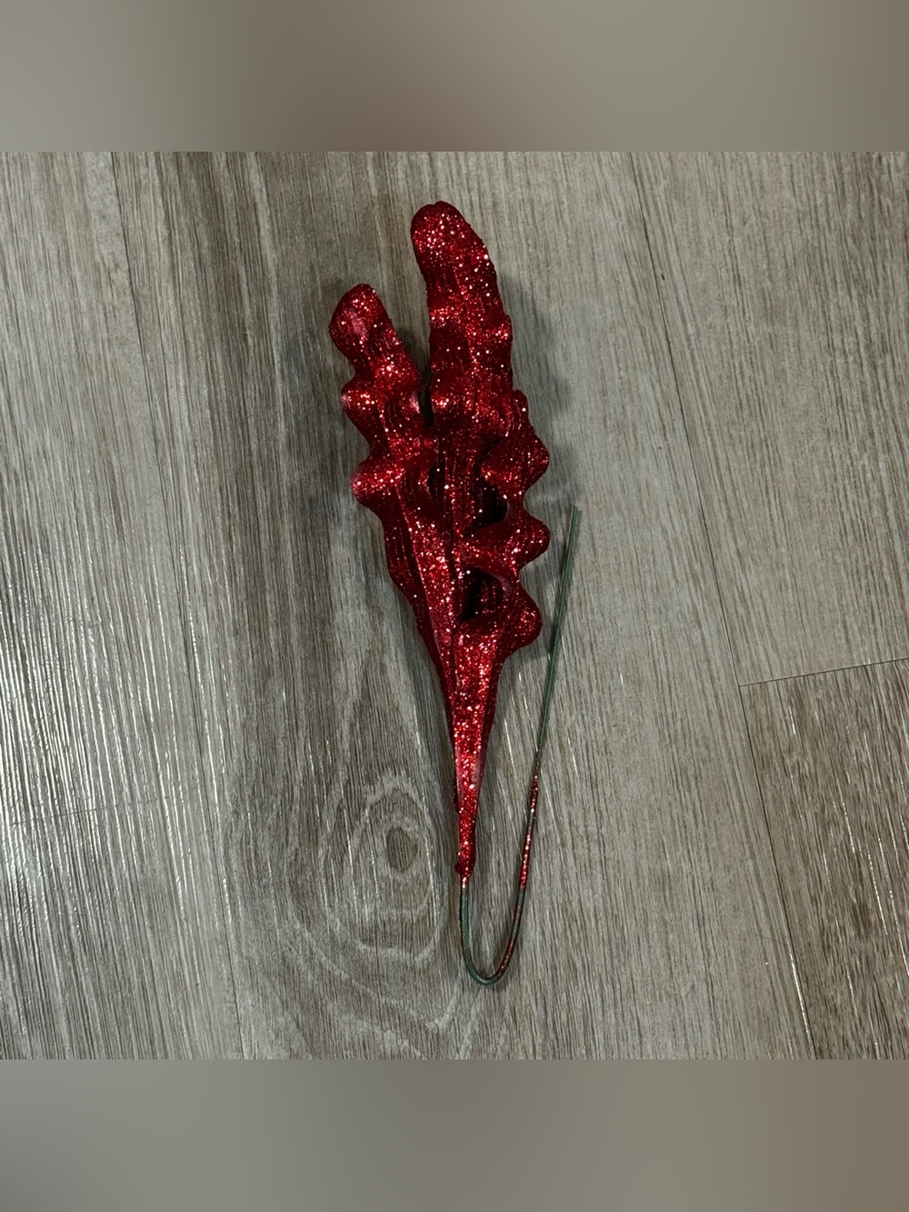 Red Glitter Decorative Floral Pick